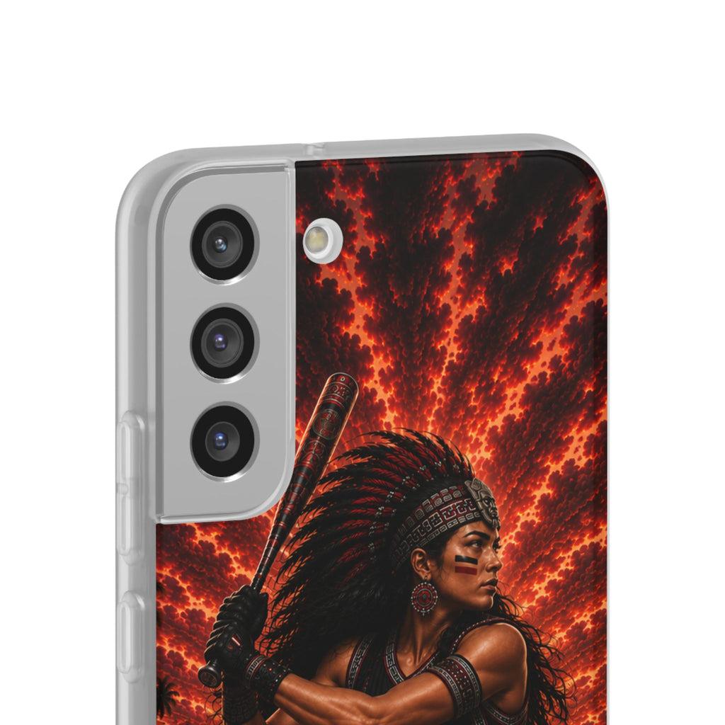 Aztec Softball Warrior – Flexi Phone Case (iPhone & Samsung • Clear TPU • Made & Shipped in the USA • 🚚 FREE USA Shipping • Personalized Option)