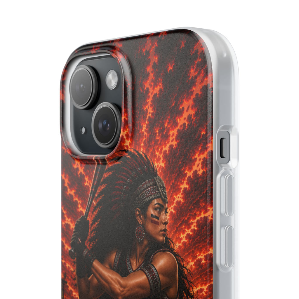 Aztec Softball Warrior – Flexi Phone Case (iPhone & Samsung • Clear TPU • Made & Shipped in the USA • 🚚 FREE USA Shipping • Personalized Option)