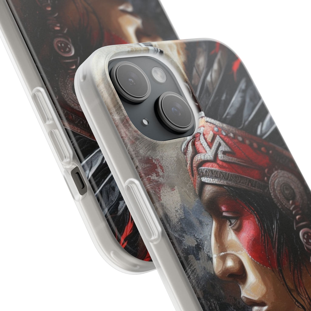 Aztec Silent Warrior – Flexi Phone Case (iPhone & Samsung • Clear TPU • Made in USA • Personalized Option)