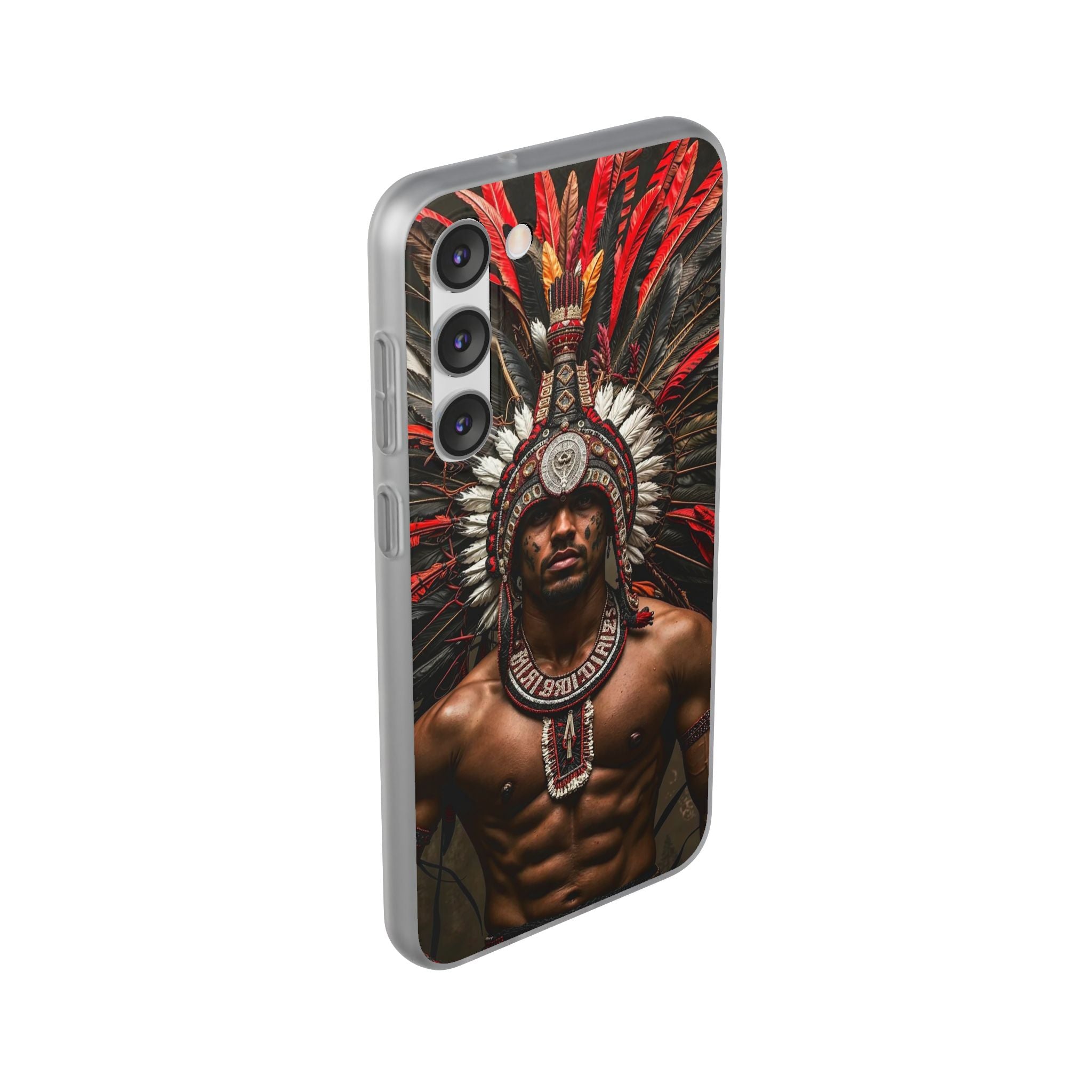 Aztec Warrior Eagle – Flexi Phone Case (iPhone & Samsung • Clear TPU • Made in USA • Personalized Option)