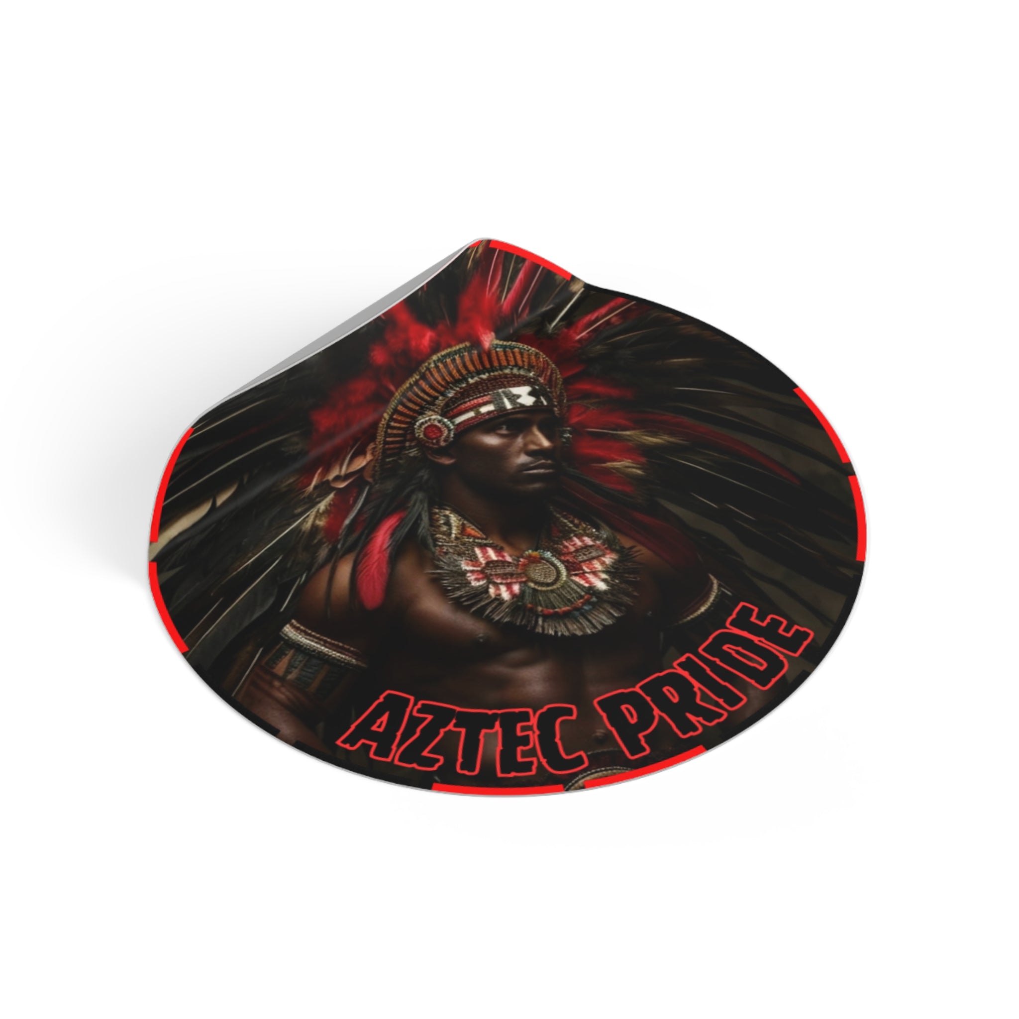 Aztec Panther Warrior Round Vinyl Sticker – Waterproof Matte Decal (2”–6”)