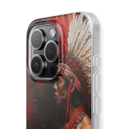 Aztec Noble Warrior – Flexi Phone Case (iPhone & Samsung • Clear TPU • Made in USA • Personalized Option)