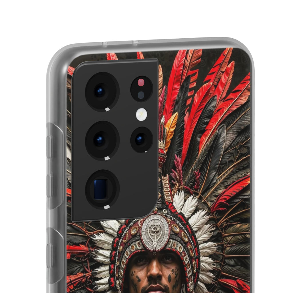 Aztec Warrior Eagle – Flexi Phone Case (iPhone & Samsung • Clear TPU • Made in USA • Personalized Option)