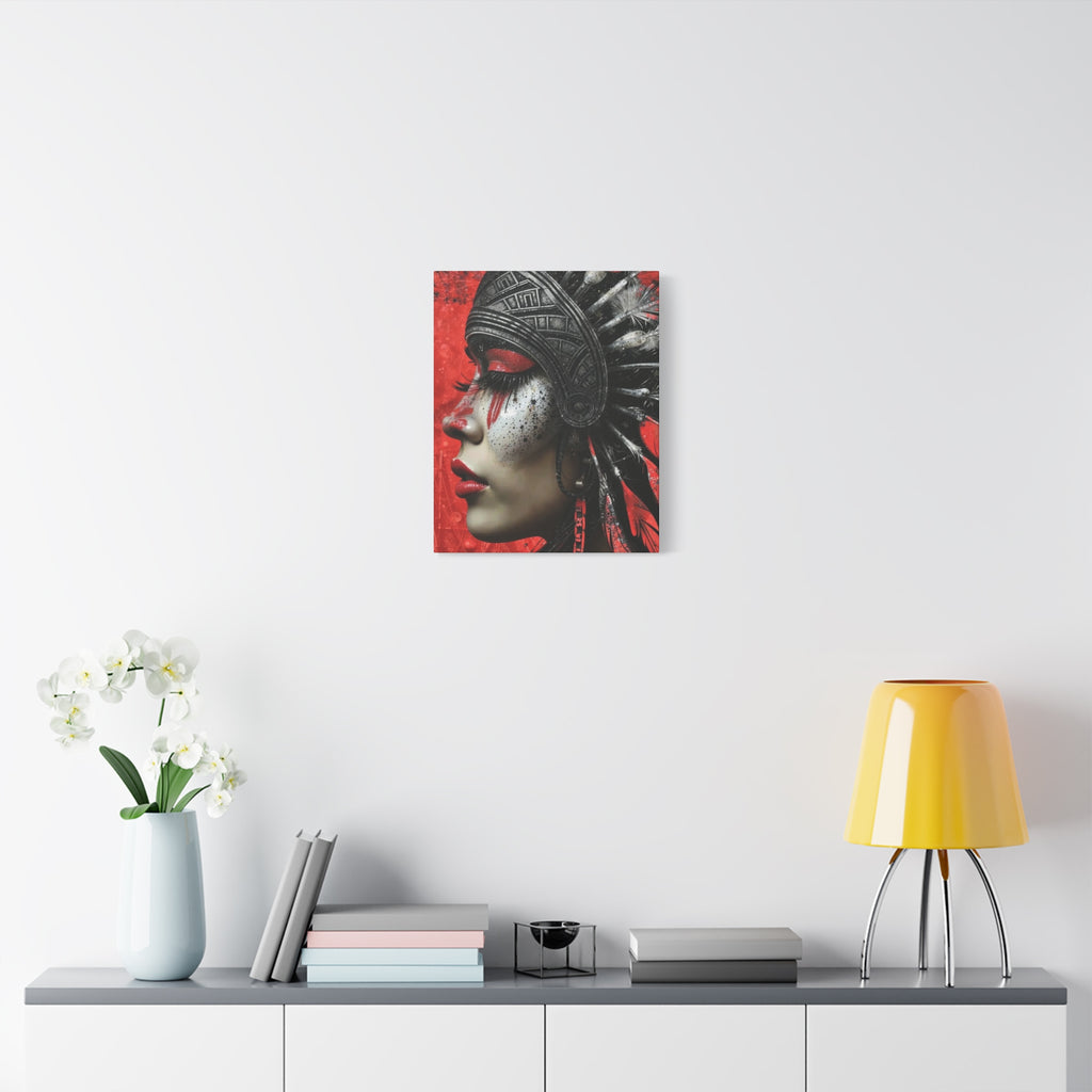 Aztec Fearless Goddess – Bold Aztec Wall Art Canvas