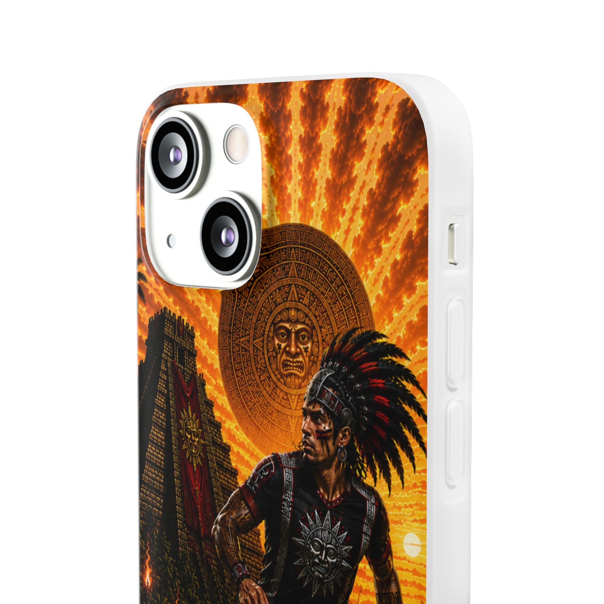 Aztec Soccer Male Warrior – Flexi Phone Case (iPhone & Samsung • Clear TPU • Made & Shipped in the USA • 🚚 FREE USA Shipping • Personalized Option)