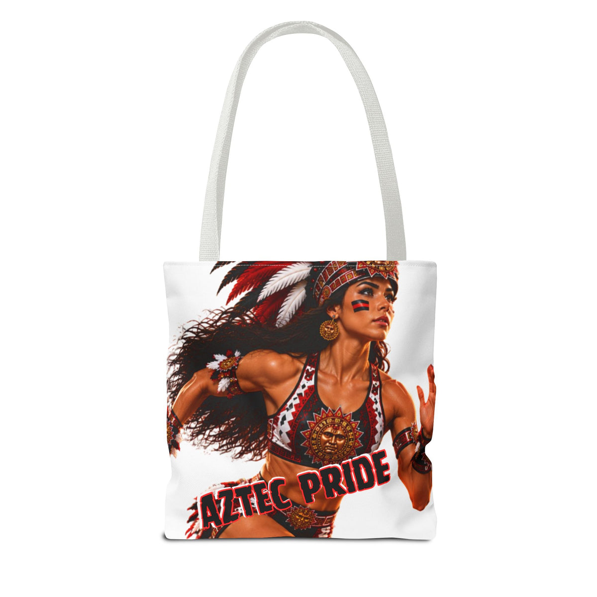 Aztec Track Female Warrior Tote Bag | Aztec-Inspired AI Art • Made & Shipped in the USA • 🚚 FREE USA Shipping • FREE Personalization