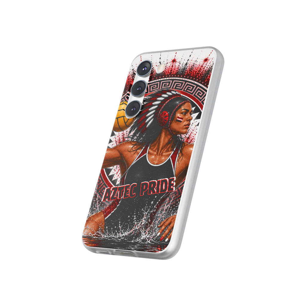 Aztec Water Polo Warrior – Flexi Phone Case (iPhone & Samsung • Clear TPU • Made in USA • Personalized Option)