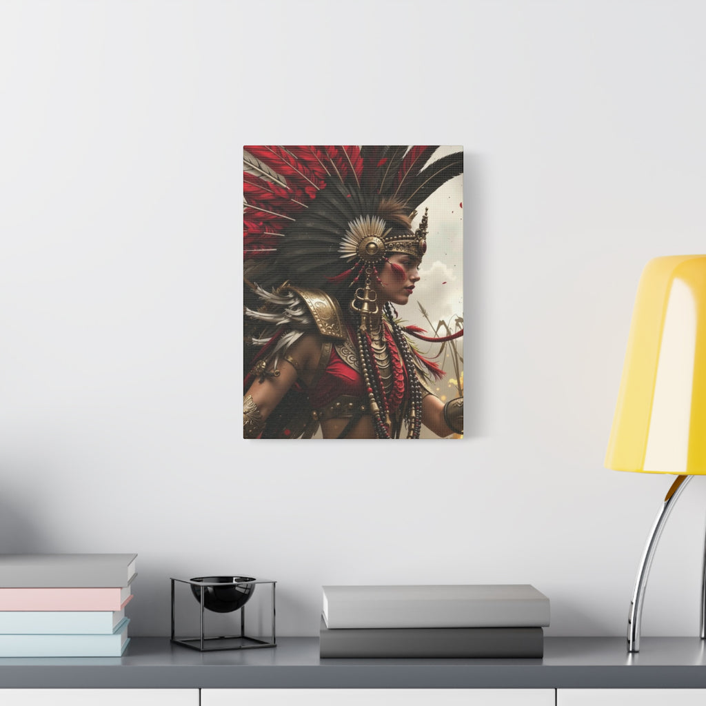 Aztec Warrior Queen – Bold Aztec Wall Art Canvas