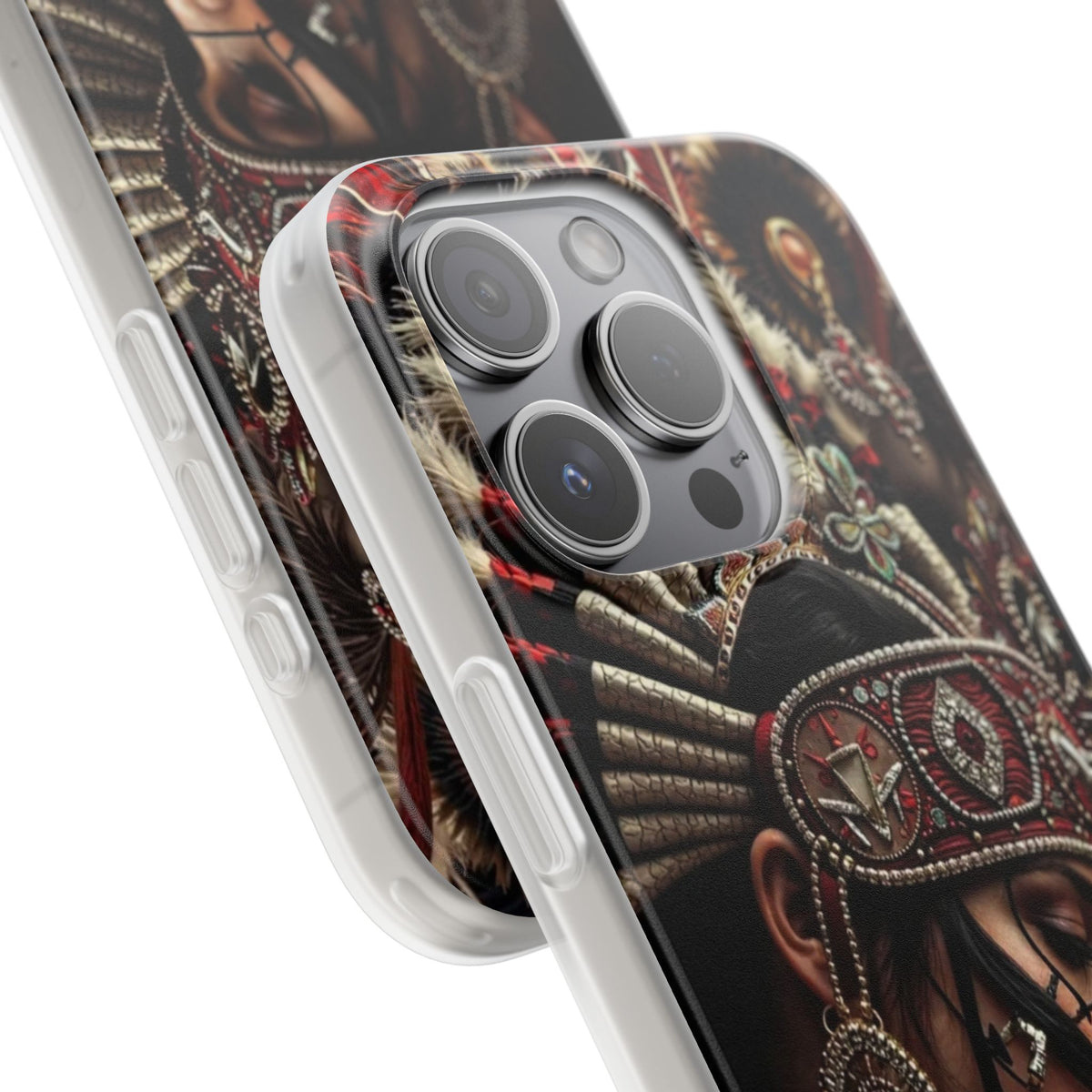 Aztec Goddess Spirit – Flexi Phone Case (iPhone & Samsung • Clear TPU • Made in USA • Personalized Option)