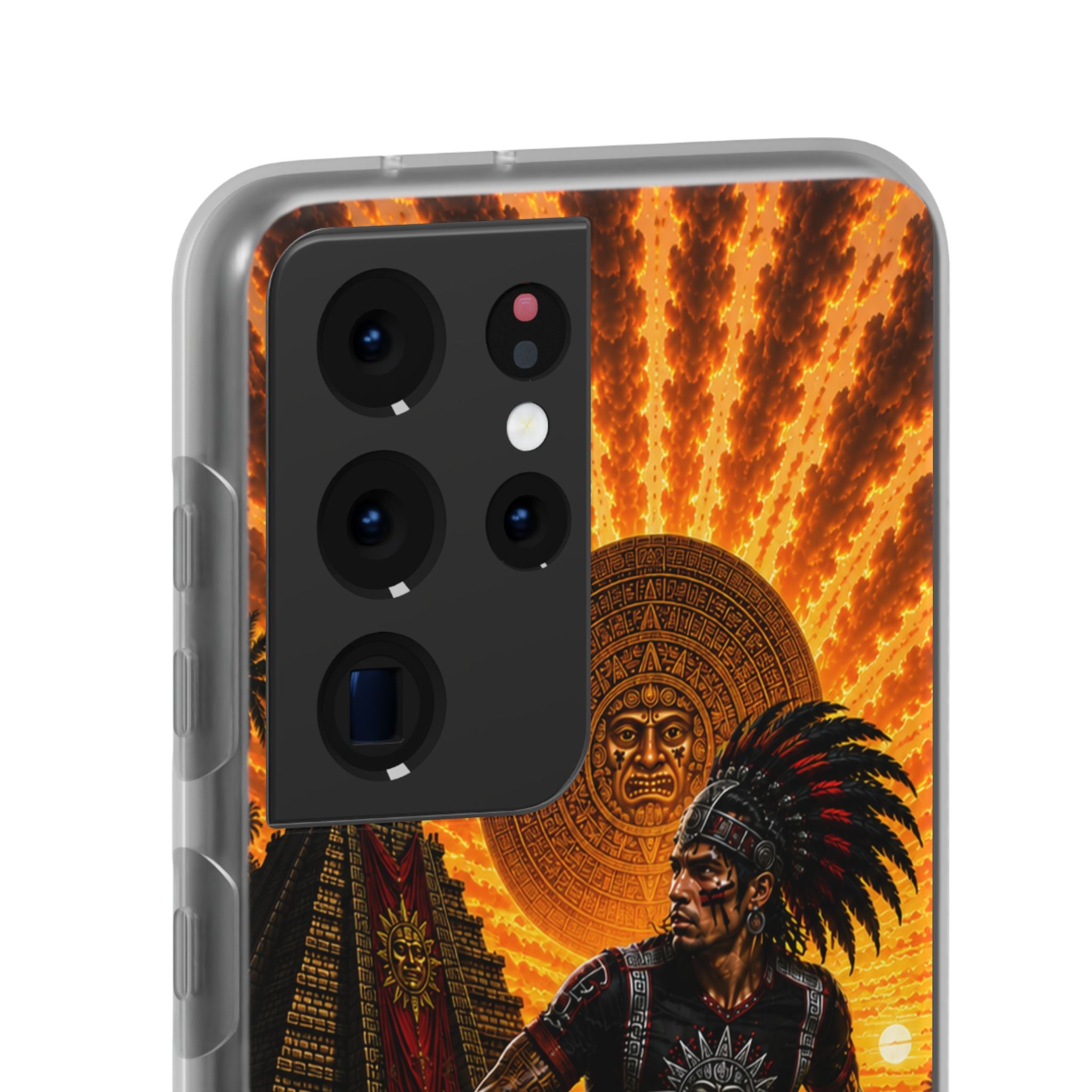 Aztec Soccer Male Warrior – Flexi Phone Case (iPhone & Samsung • Clear TPU • Made & Shipped in the USA • 🚚 FREE USA Shipping • Personalized Option)