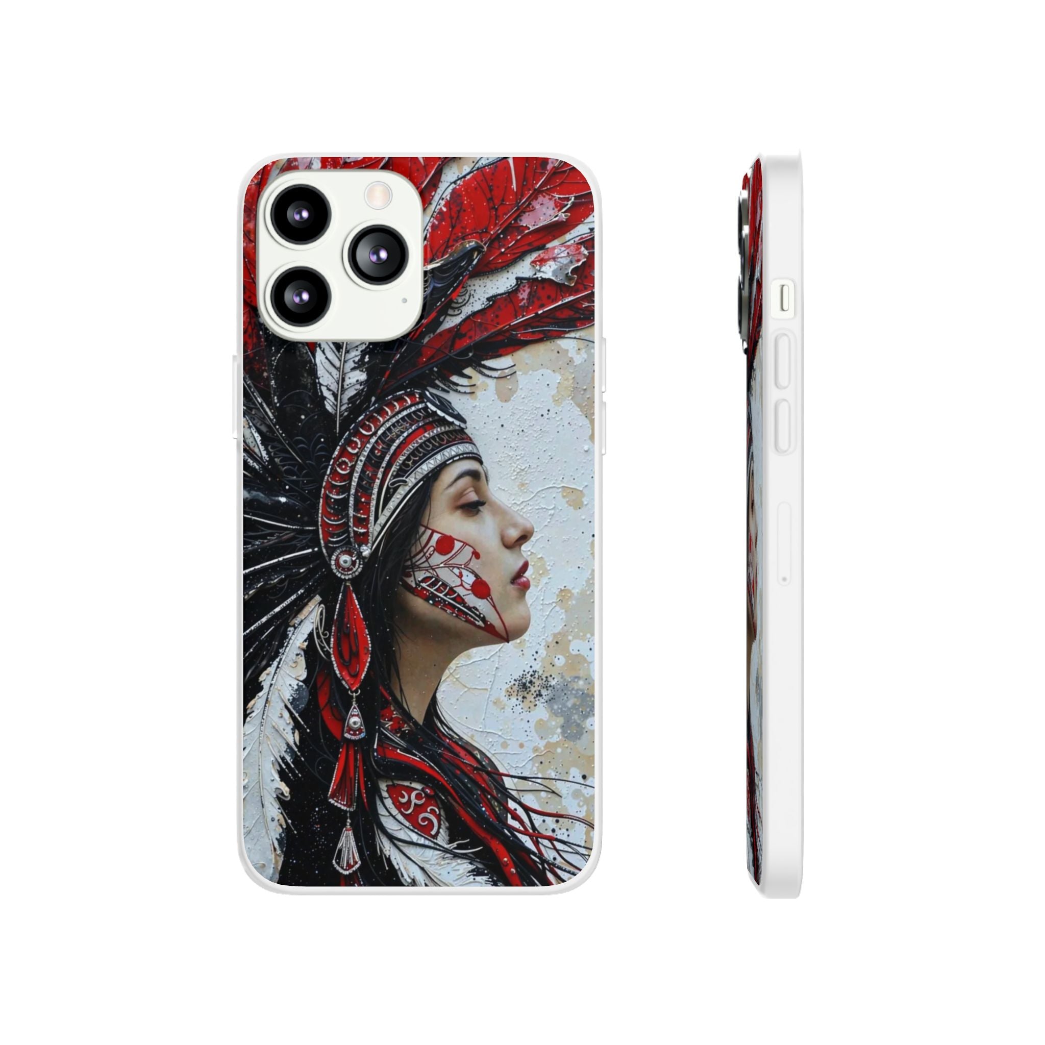 Aztec Silent Goddess – Flexi Phone Case (iPhone & Samsung • Clear TPU • Made in USA • Personalized Option)