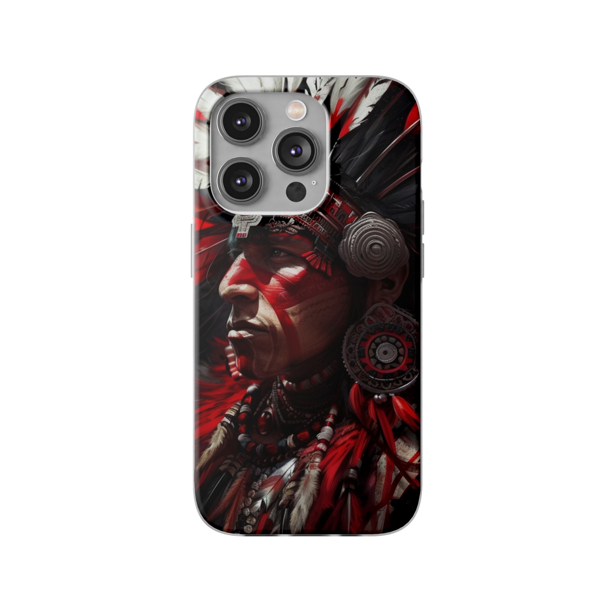 Aztec Loyal Warrior – Flexi Phone Case (iPhone & Samsung • Clear TPU • Made in USA • Personalized Option)