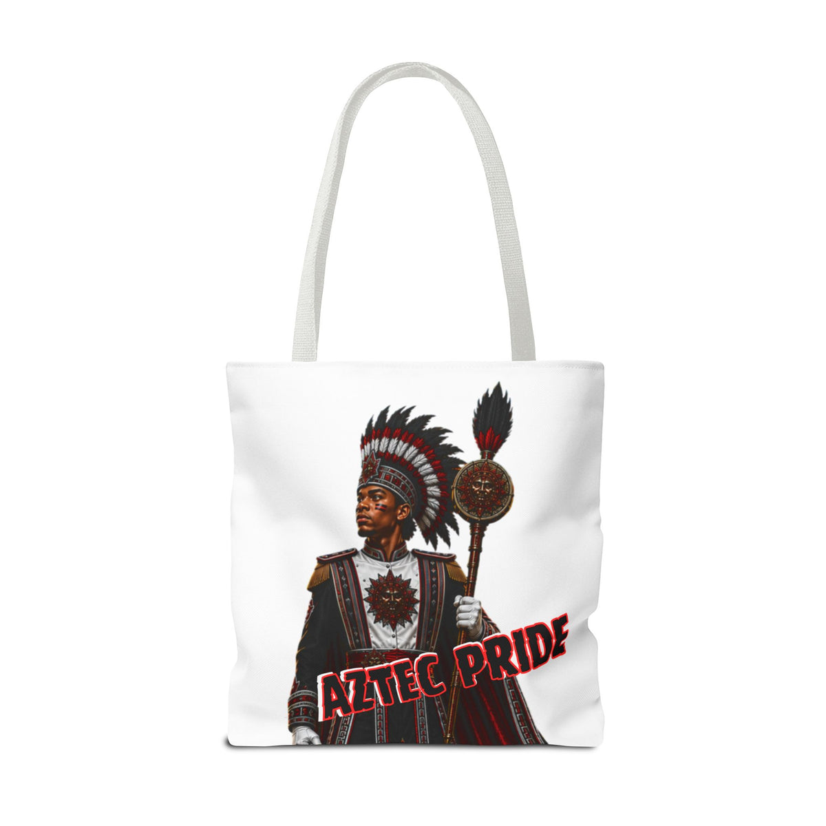 Aztec Band Warrior Tote Bag | Aztec-Inspired AI Art • Made & Shipped in the USA • 🚚 FREE USA Shipping • FREE Personalization