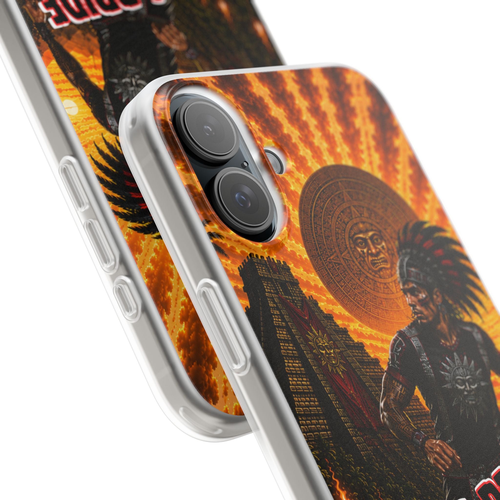 Aztec Soccer Male Warrior – Flexi Phone Case (iPhone & Samsung • Clear TPU • Made & Shipped in the USA • 🚚 FREE USA Shipping • Personalized Option)