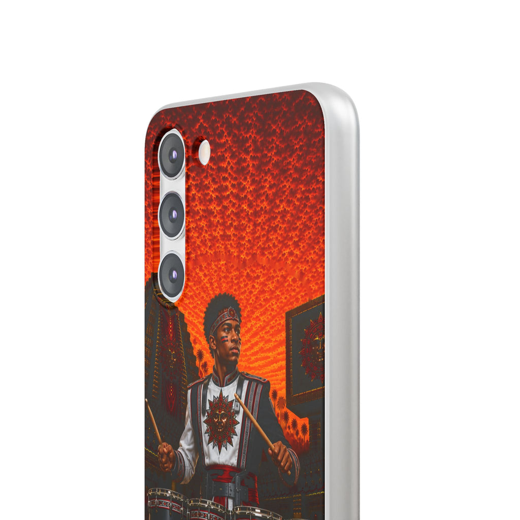 Aztec Band Warrior – Flexi Phone Case (iPhone & Samsung • Clear TPU • Made & Shipped in the USA • 🚚 FREE USA Shipping • Personalized Option)