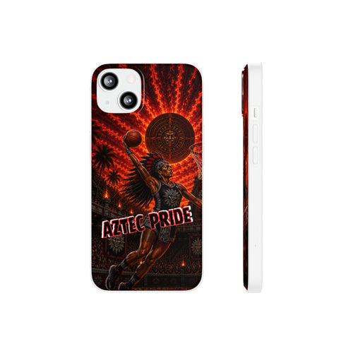 Aztec Basketball Female Warrior – Flexi Phone Case (iPhone & Samsung • Clear TPU • Made & Shipped in the USA • 🚚 FREE USA Shipping • Personalized Option)