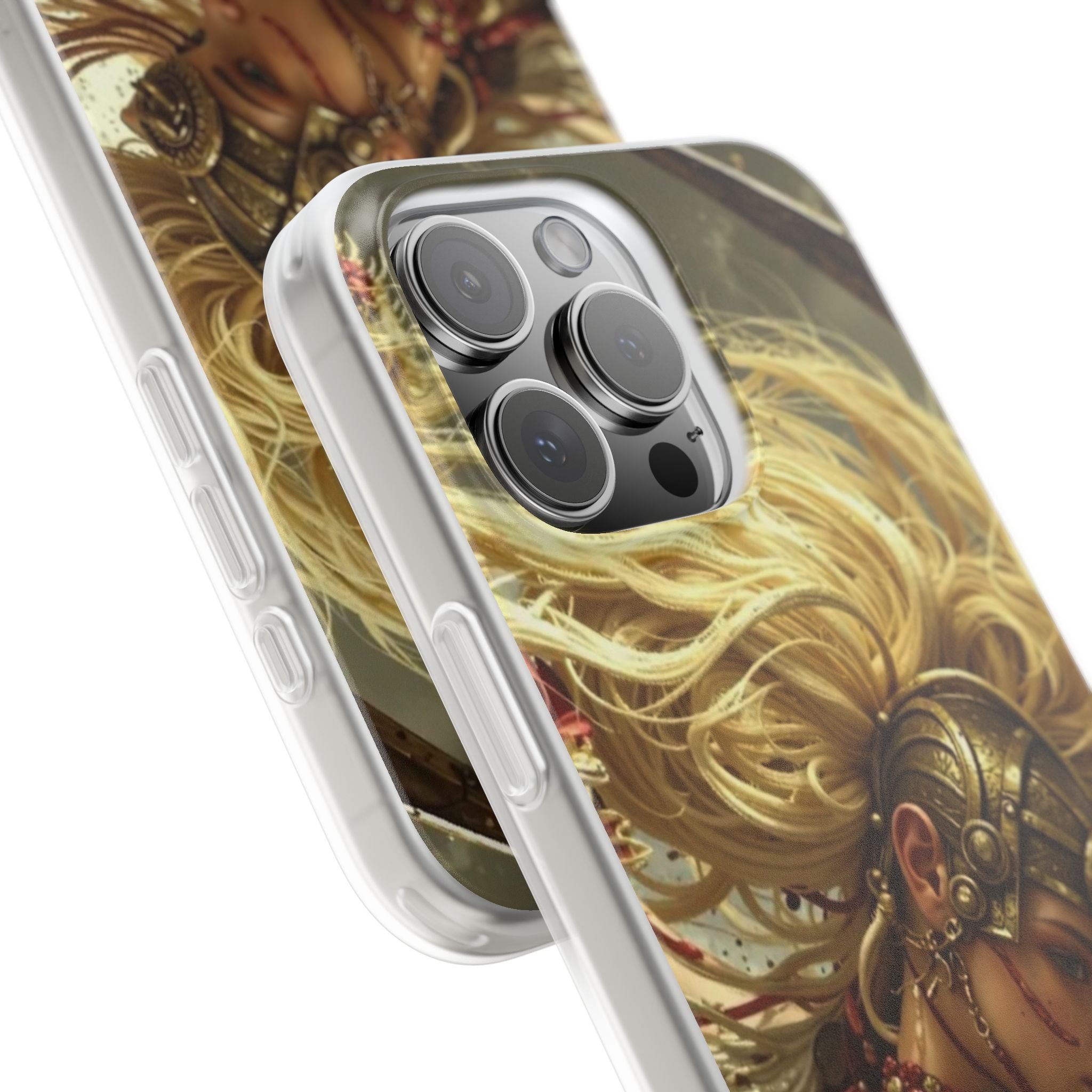 Aztec Iron Queen – Flexi Phone Case (iPhone & Samsung • Clear TPU • Made in USA • Personalized Option)