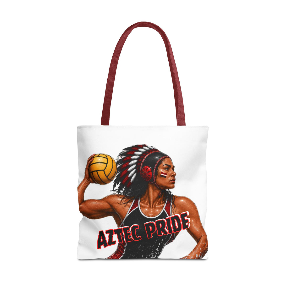 Aztec Water Polo Warrior Tote Bag | Aztec-Inspired AI Art • Made & Shipped in the USA • 🚚 FREE USA Shipping • FREE Personalization