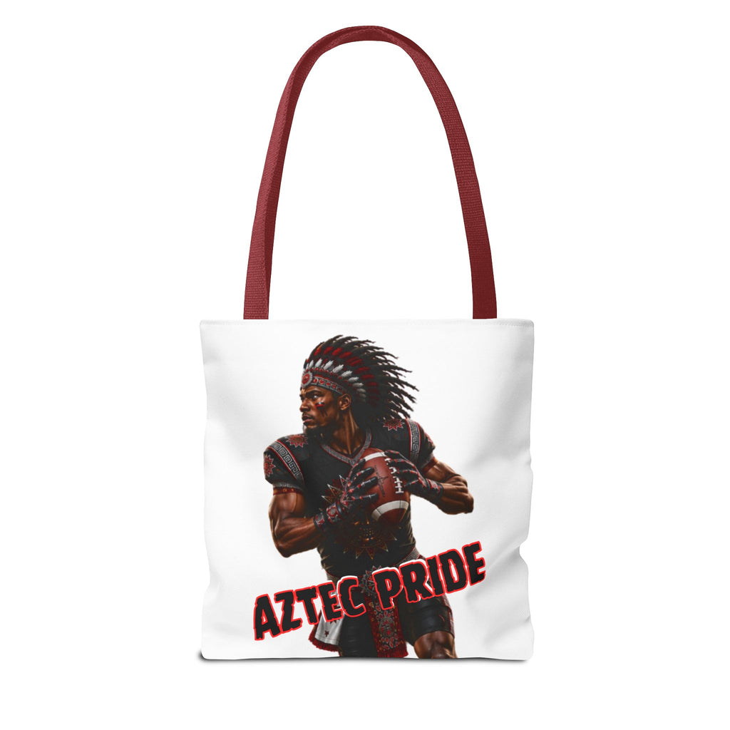Aztec Football Quarterback Warrior Tote Bag | Aztec-Inspired AI Art • Made & Shipped in the USA • 🚚 FREE USA Shipping • FREE Personalization