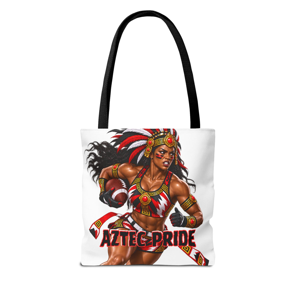 Aztec Flag Football Savage Female Warrior Tote Bag