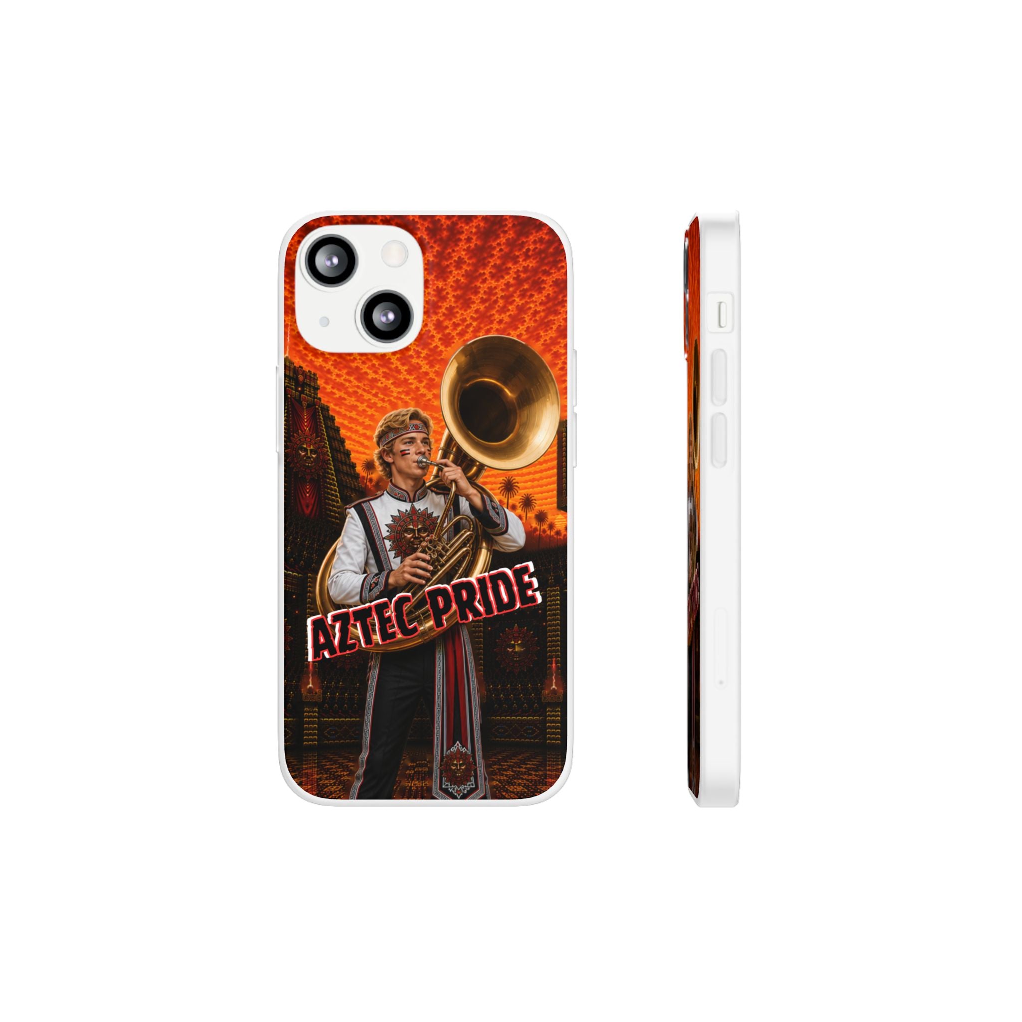 Aztec Band Warrior – Flexi Phone Case (iPhone & Samsung • Clear TPU • Made & Shipped in the USA • 🚚 FREE USA Shipping • Personalized Option)