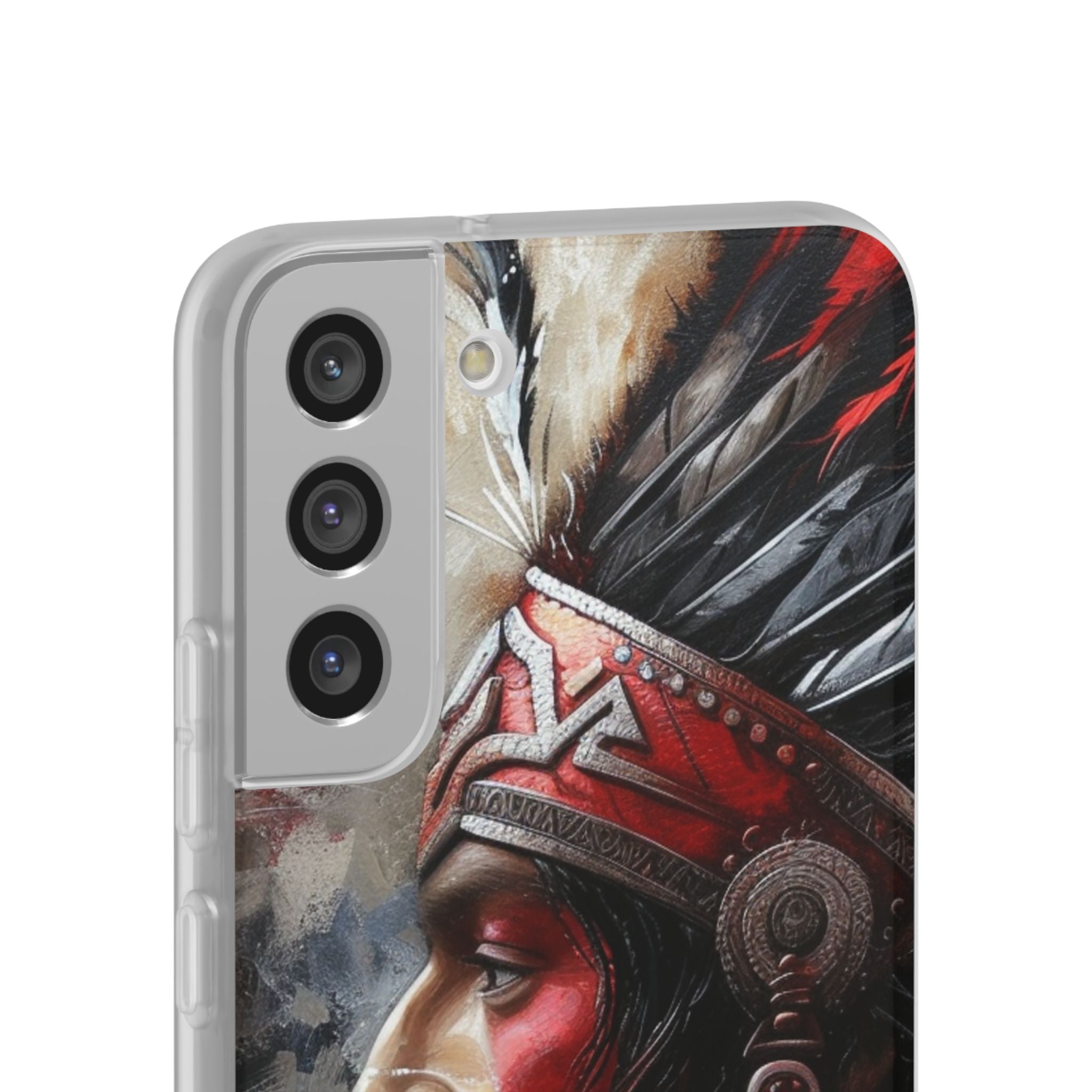 Aztec Silent Warrior – Flexi Phone Case (iPhone & Samsung • Clear TPU • Made in USA • Personalized Option)