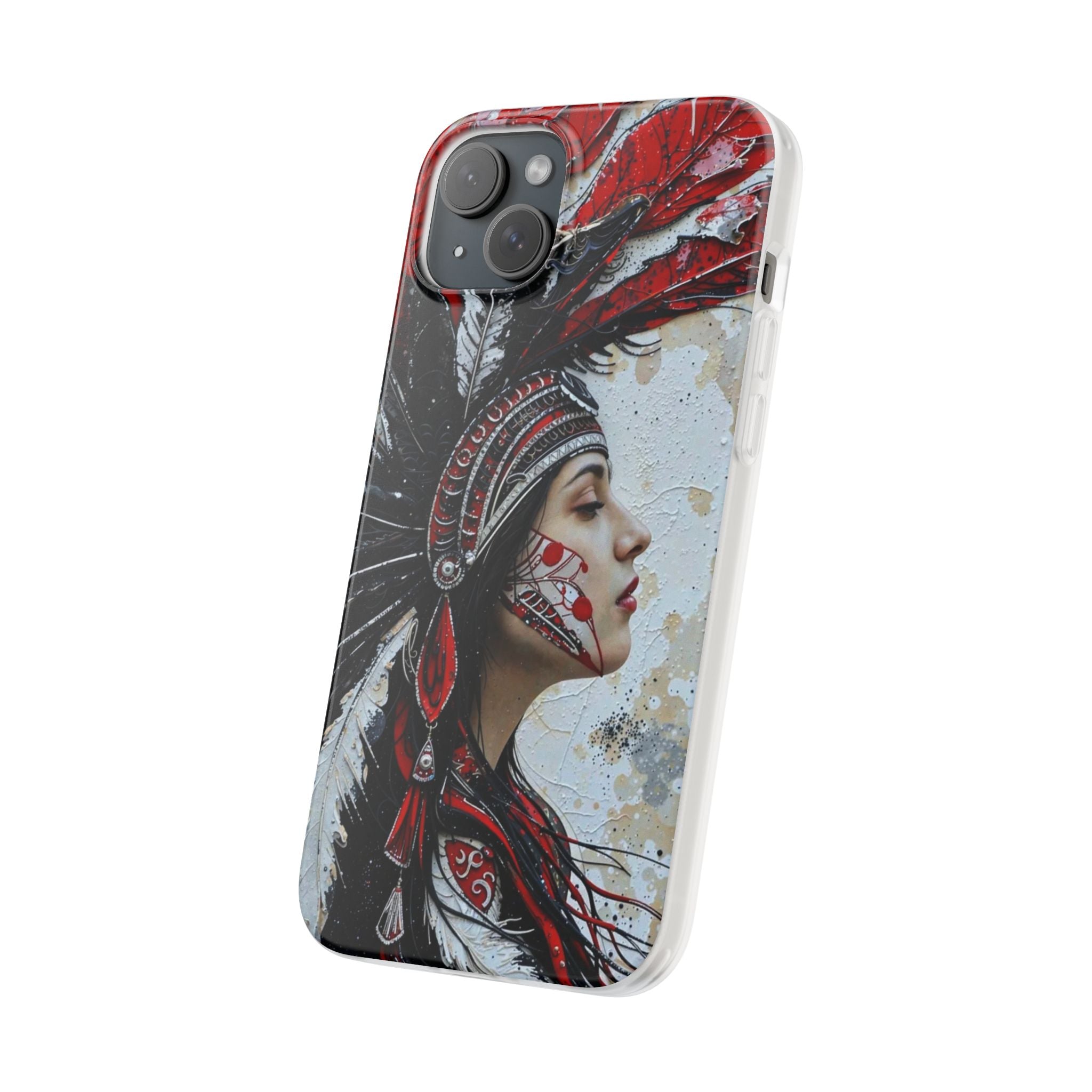 Aztec Silent Goddess – Flexi Phone Case (iPhone & Samsung • Clear TPU • Made in USA • Personalized Option)