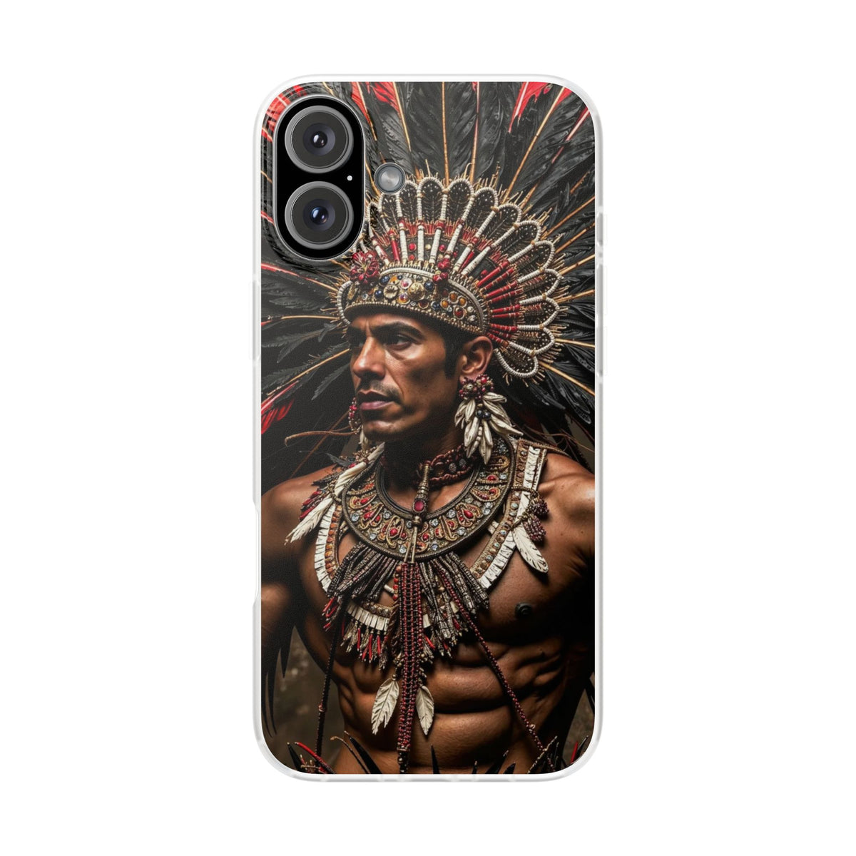 Aztec Sun Guardian – Flexi Phone Case (iPhone & Samsung • Clear TPU • Made in USA • Personalized Option)