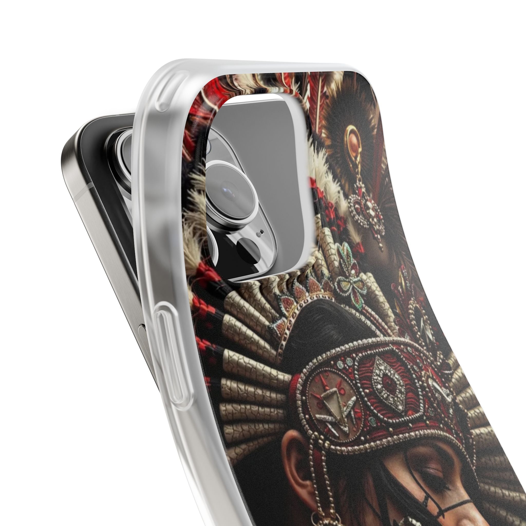 Aztec Goddess Spirit – Flexi Phone Case (iPhone & Samsung • Clear TPU • Made in USA • Personalized Option)