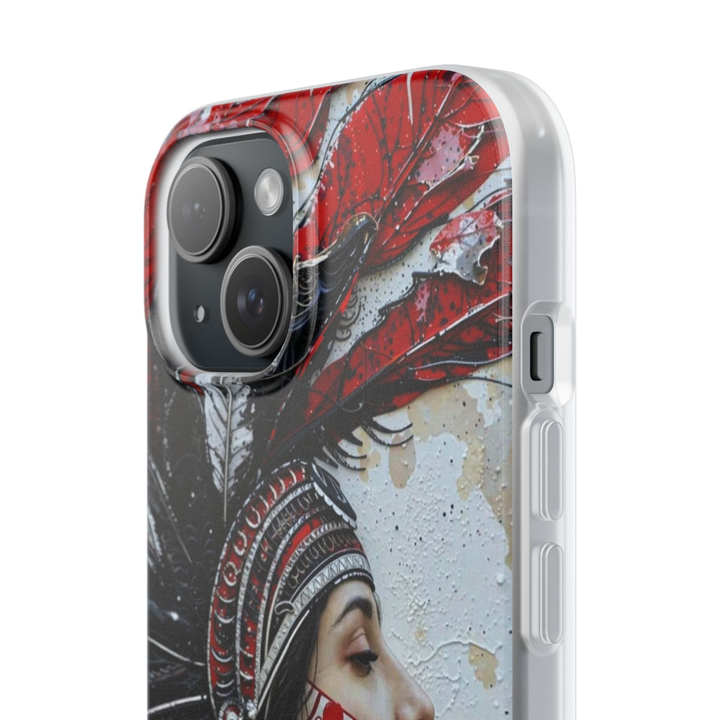 Aztec Silent Goddess – Flexi Phone Case (iPhone & Samsung • Clear TPU • Made in USA • Personalized Option)