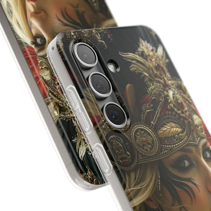 Aztec Fireheart Queen – Flexi Phone Case (iPhone & Samsung • Clear TPU • Made in USA • Personalized Option)