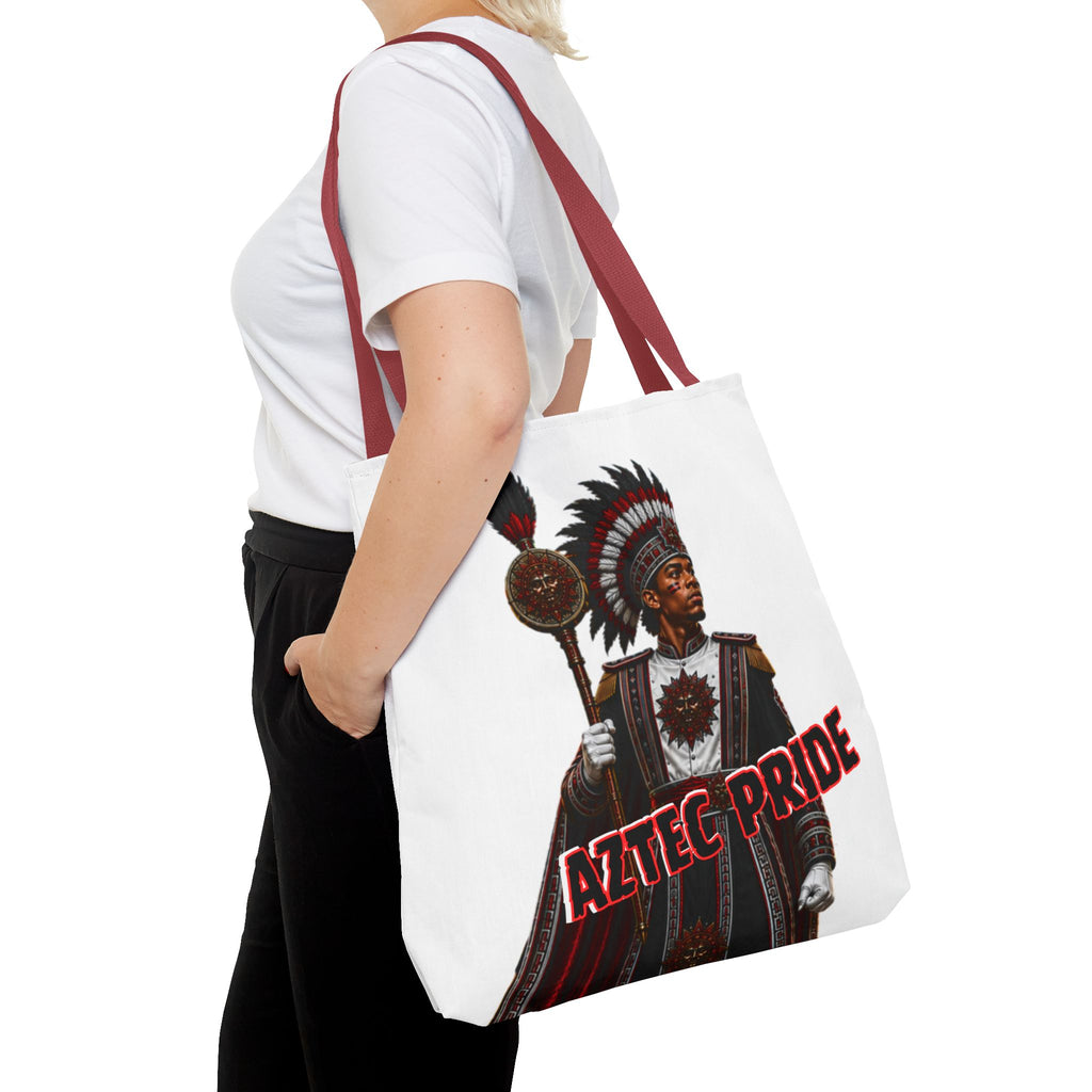Aztec Band Warrior Tote Bag | Aztec-Inspired AI Art • Made & Shipped in the USA • 🚚 FREE USA Shipping • FREE Personalization