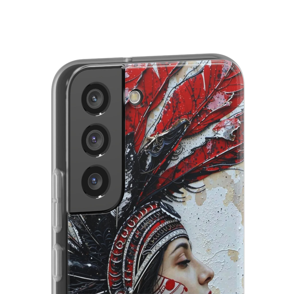 Aztec Silent Goddess – Flexi Phone Case (iPhone & Samsung • Clear TPU • Made in USA • Personalized Option)