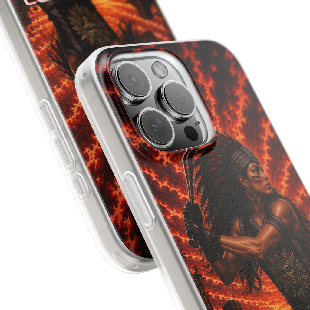 Aztec Softball Warrior – Flexi Phone Case (iPhone & Samsung • Clear TPU • Made & Shipped in the USA • 🚚 FREE USA Shipping • Personalized Option)