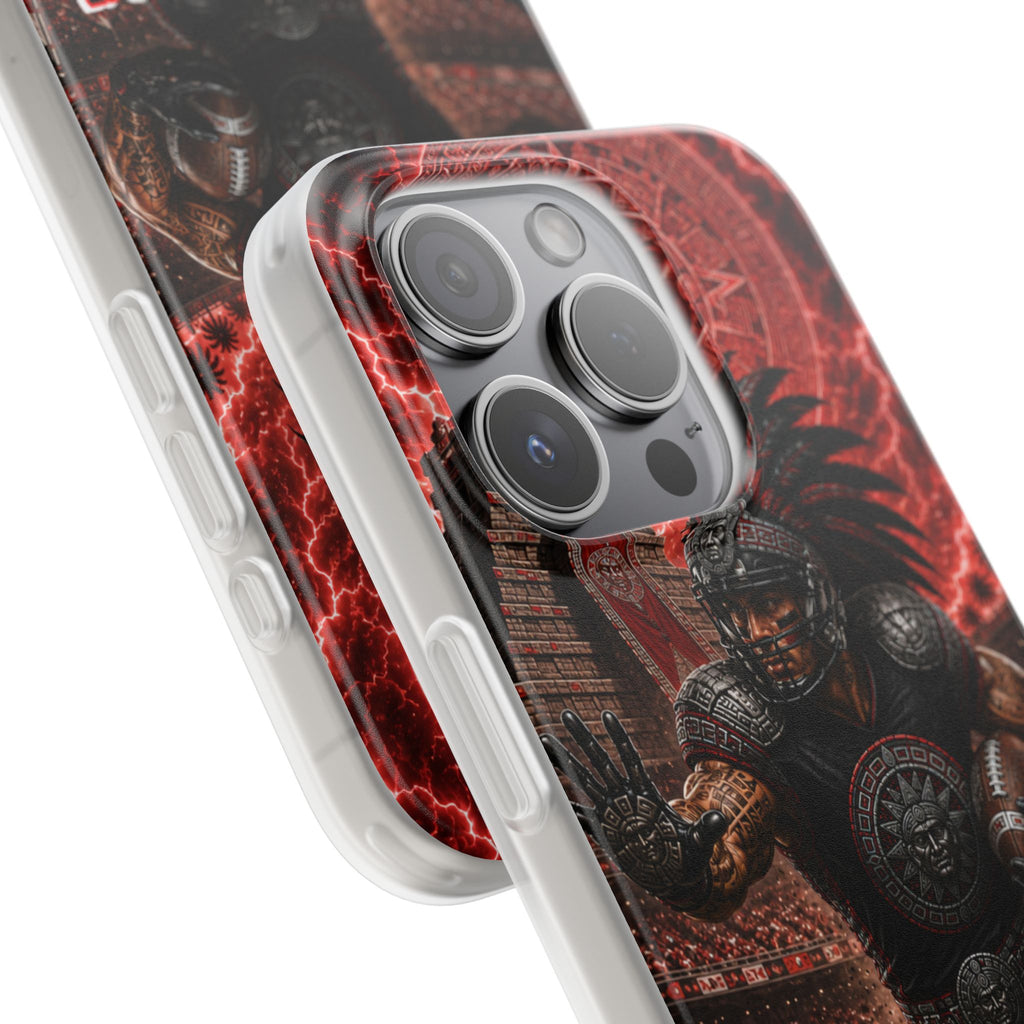 Aztec Football Warrior – Flexi Phone Case (iPhone & Samsung • Clear TPU • Made in USA • Personalized Option)