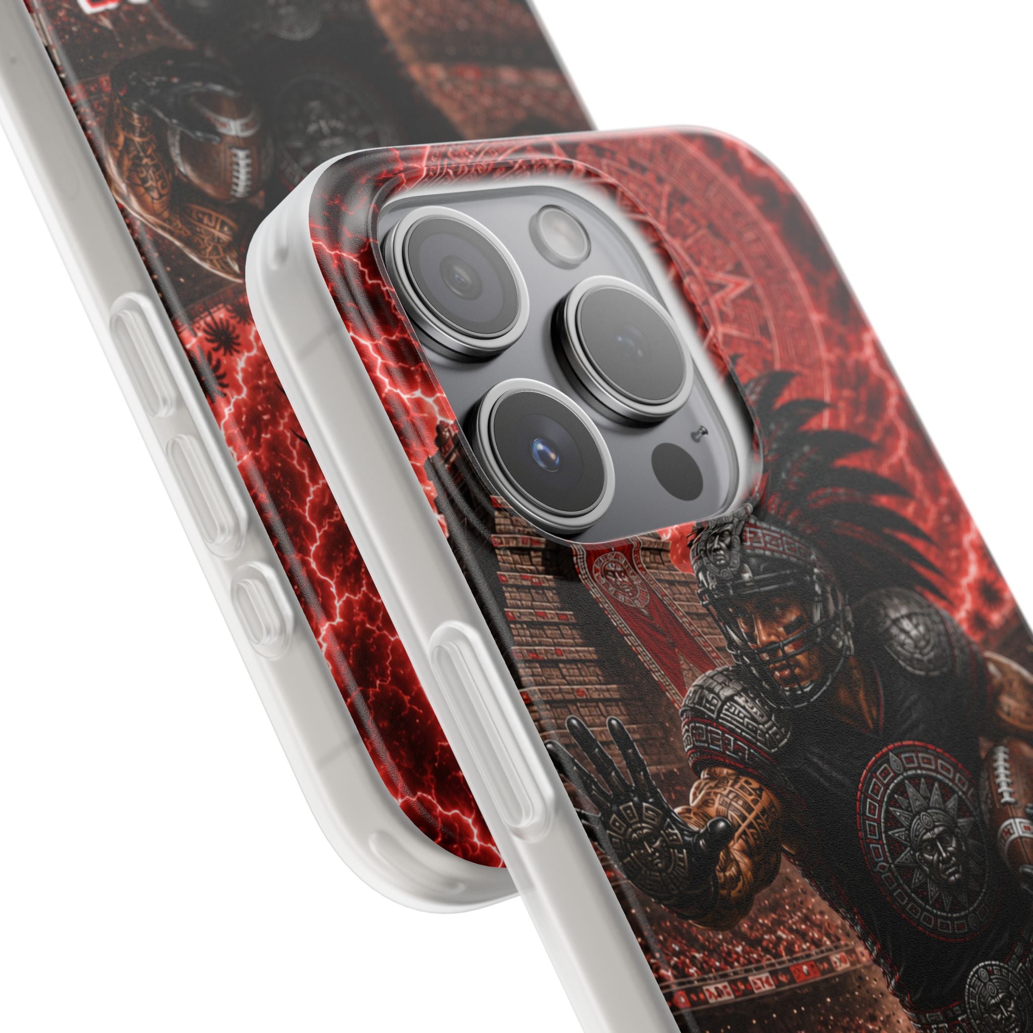 Aztec Football Warrior – Flexi Phone Case (iPhone & Samsung • Clear TPU • Made in USA • Personalized Option)