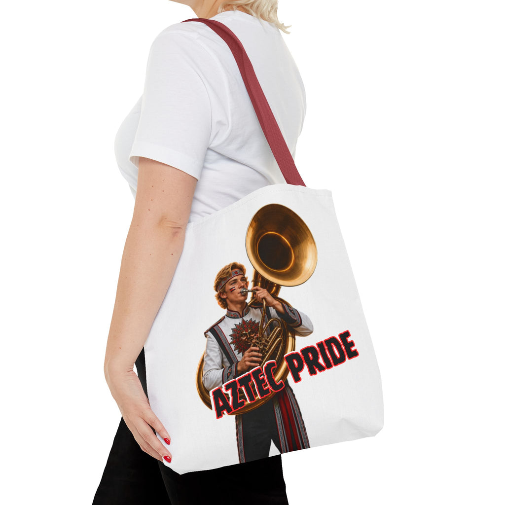 Aztec Band Warrior Tote Bag | Aztec-Inspired AI Art • Made & Shipped in the USA • 🚚 FREE USA Shipping • FREE Personalization