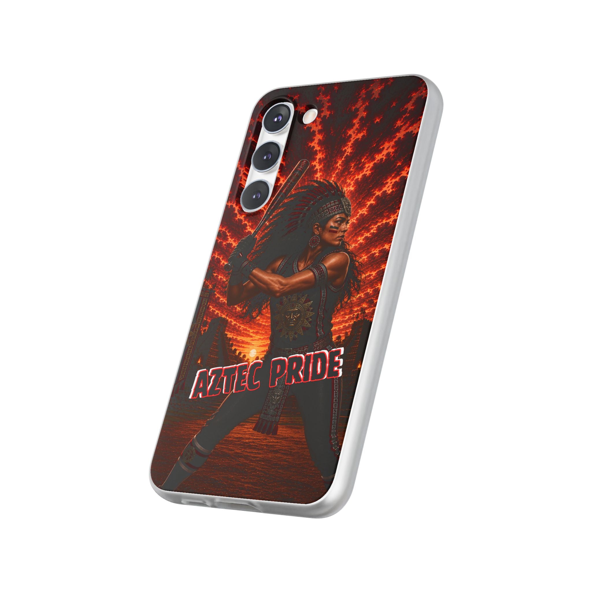 Aztec Softball Warrior – Flexi Phone Case (iPhone & Samsung • Clear TPU • Made & Shipped in the USA • 🚚 FREE USA Shipping • Personalized Option)