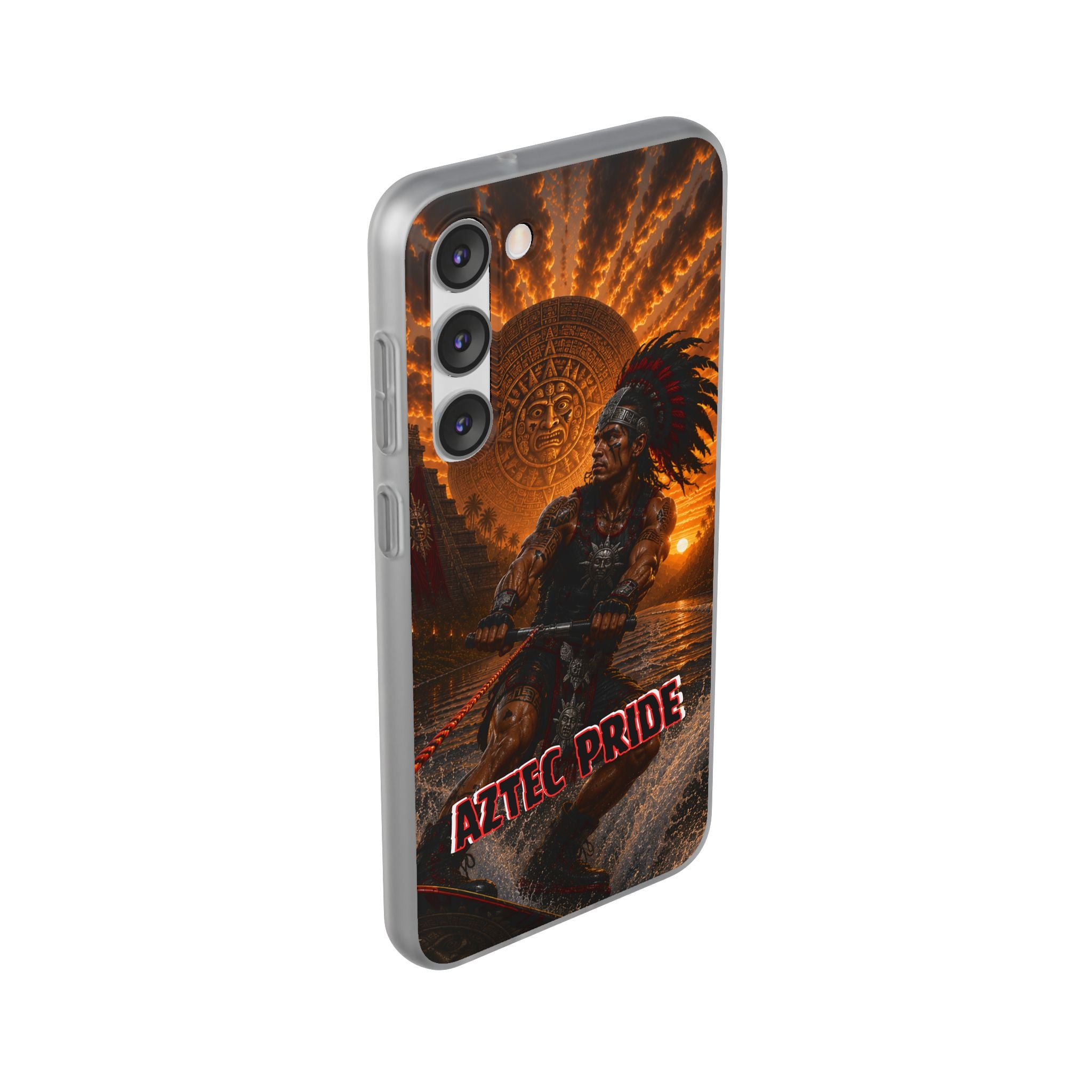 Aztec Wakeboard Male Warrior – Flexi Phone Case (iPhone & Samsung • Clear TPU • Made & Shipped in the USA • 🚚 FREE USA Shipping • Personalized Option)