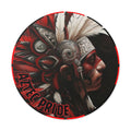 Aztec Warrior King Round Vinyl Sticker – Waterproof Matte Decal (2”–6”)