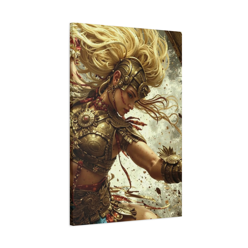 Aztec Iron Queen – Bold Aztec Wall Art Canvas