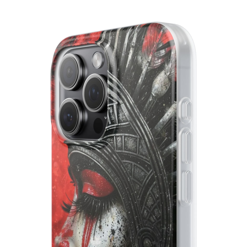 Aztec Fearless Goddess – Flexi Phone Case (iPhone & Samsung • Clear TPU • Made in USA • Personalized Option)