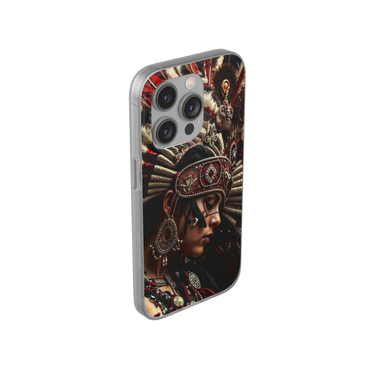 Aztec Goddess Spirit – Flexi Phone Case (iPhone & Samsung • Clear TPU • Made in USA • Personalized Option)