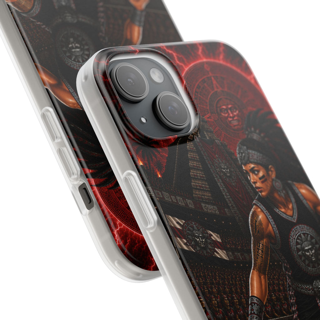 Aztec Basketball Female Warrior – Flexi Phone Case (iPhone & Samsung • Clear TPU • Made & Shipped in the USA • 🚚 FREE USA Shipping • Personalized Option)