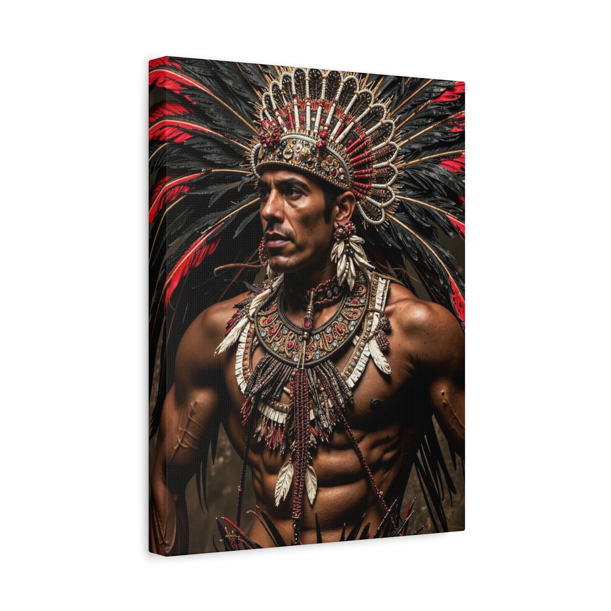 Aztec Sun Guardian – Bold Aztec Wall Art Canvas