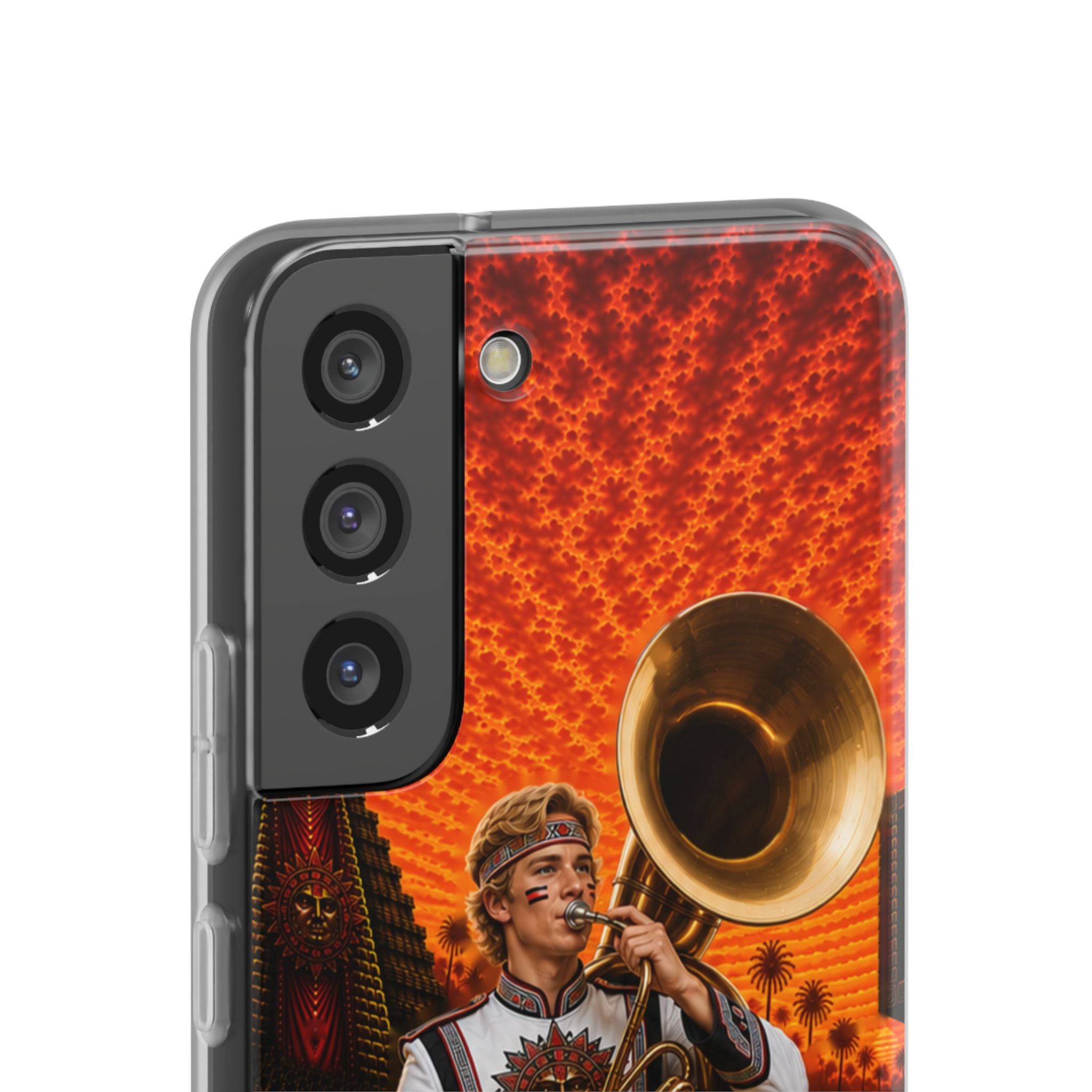 Aztec Band Warrior – Flexi Phone Case (iPhone & Samsung • Clear TPU • Made & Shipped in the USA • 🚚 FREE USA Shipping • Personalized Option)