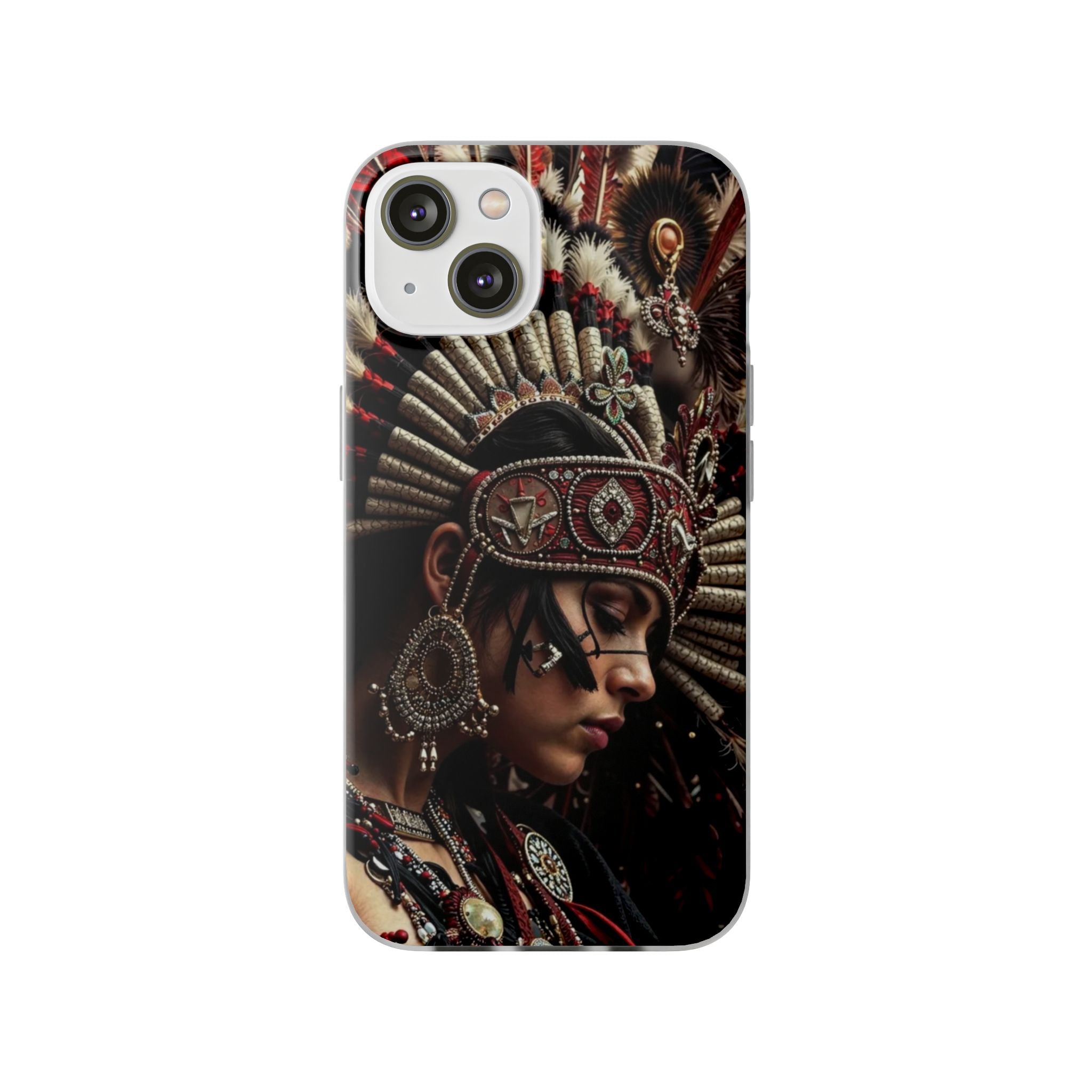 Aztec Goddess Spirit – Flexi Phone Case (iPhone & Samsung • Clear TPU • Made in USA • Personalized Option)