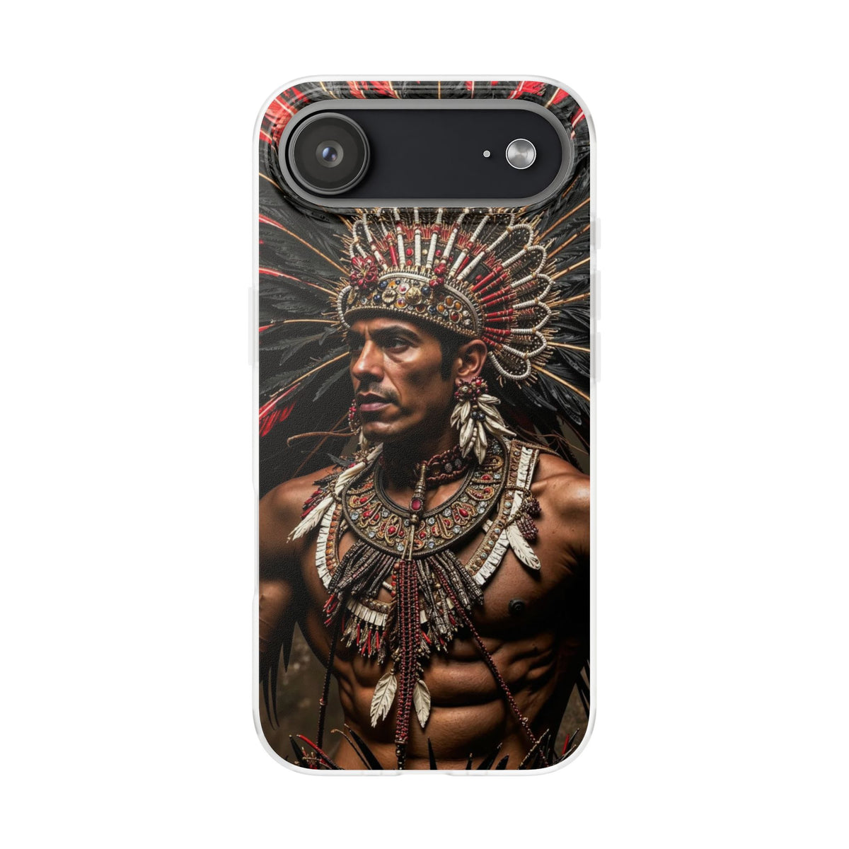 Aztec Sun Guardian – Flexi Phone Case (iPhone & Samsung • Clear TPU • Made in USA • Personalized Option)