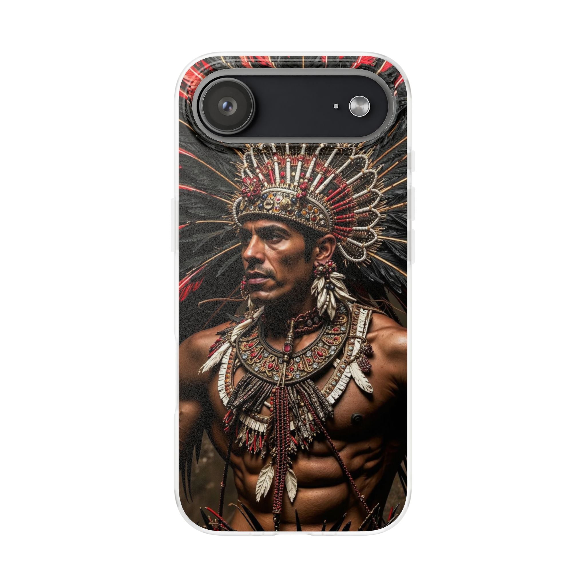 Aztec Sun Guardian – Flexi Phone Case (iPhone & Samsung • Clear TPU • Made in USA • Personalized Option)