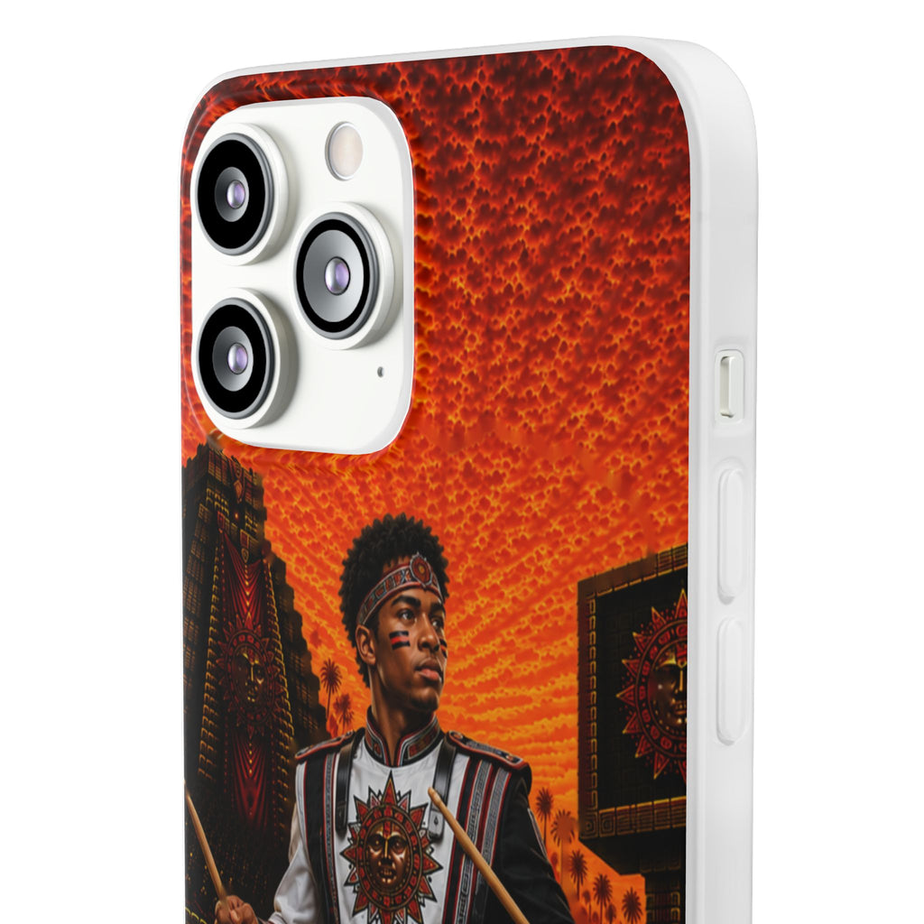 Aztec Band Warrior – Flexi Phone Case (iPhone & Samsung • Clear TPU • Made & Shipped in the USA • 🚚 FREE USA Shipping • Personalized Option)